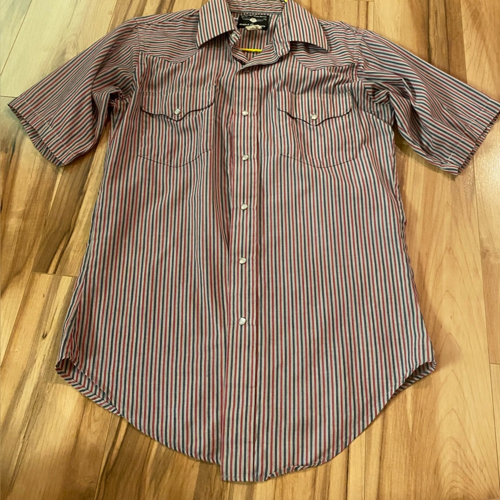 Flying R Ranchwear by Ruddock Men's Short-Sleeve Stripe Shirt - 14.5X33